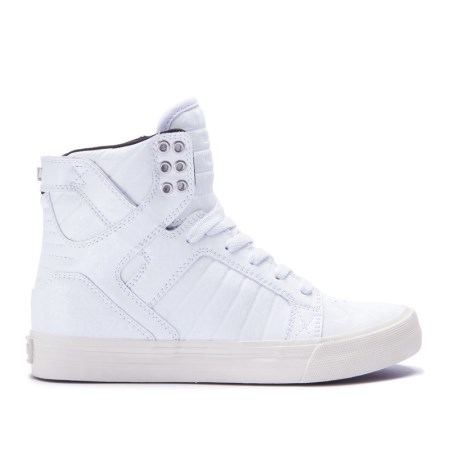 Supra Skytop Womens High Tops Shoes White UK 02GLP